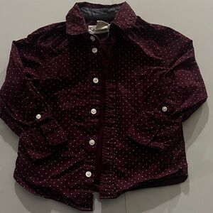 H&M Maroon Polka Dot Kids Button Down Shirt